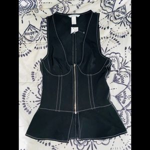 NWT sexy black zipper top